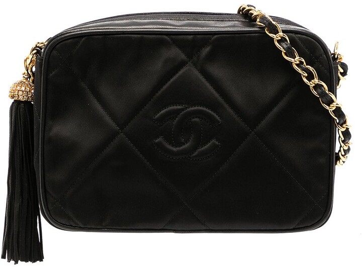 Chanel Pre Owned 1985-1993 CC diamond-quilted tassel crossbody bag