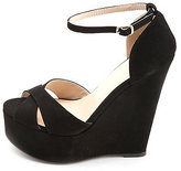 Thumbnail for your product : Charlotte Russe Crisscross Platform Wedge Sandals