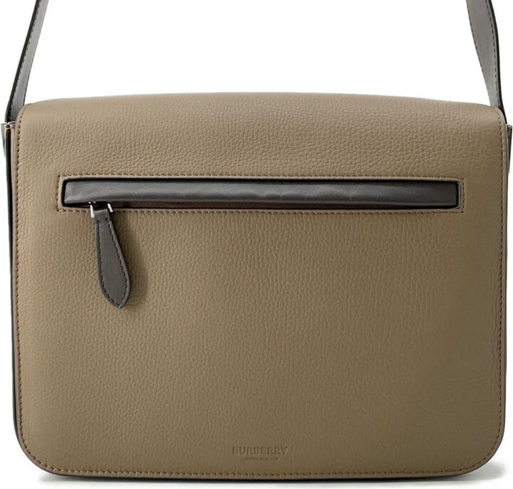 Burberry Brown Leather Messenger Bag Shoulder Bag (Pre-Owned)