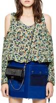 Thumbnail for your product : Zadig & Voltaire Tea Flower Cold-Shoulder Silk Top