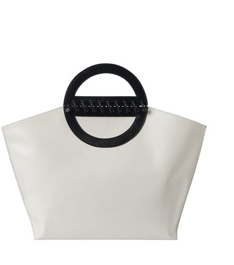 Atribut Leather Shopper Bag -Noble - Offwhite & Black