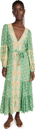 SPELL Madame Peacock Button Through Gown