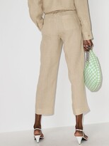 Thumbnail for your product : ASCENO Antibes cropped linen trousers