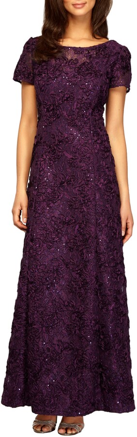 alex evenings embellished lace gown