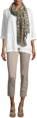 Eileen Fisher Slim-Fit Cropped Trousers, Mocha, Plus Size