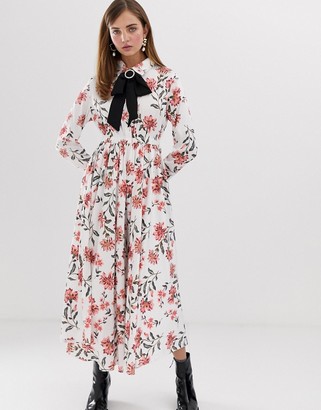 Sister Jane maxi button front dress with diamante buckle in romantic floral