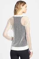 Thumbnail for your product : Vince Camuto Open Stitch V-Neck Sweater