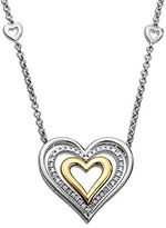 Thumbnail for your product : Lord & Taylor Diamond-Accented Heart in Sterling Silver with 14 Kt. Yellow Gold