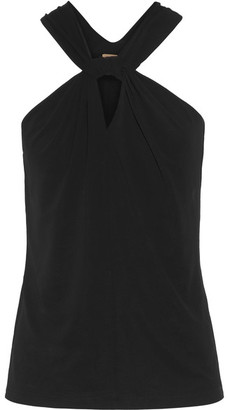 Michael Kors Collection - Twist-front Stretch-jersey Top - Black