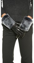 Thumbnail for your product : Carolina Amato Fur Cuff Leather Gloves