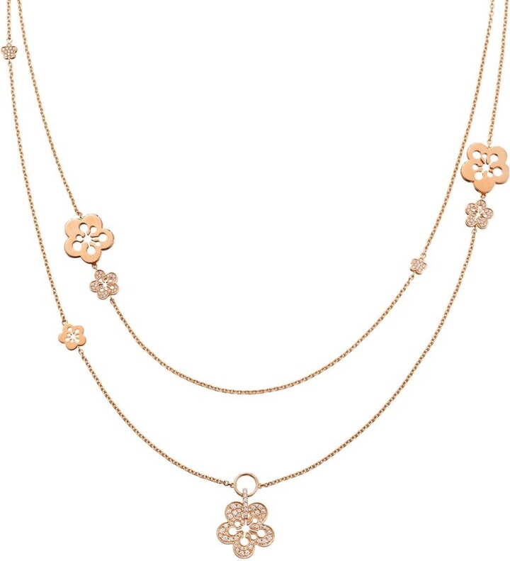 Boodles Rose Gold and Diamond Blossom Classic Long Necklace - ShopStyle