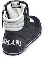 Thumbnail for your product : Armani Junior Kid's Leather Logo High-Top Sneakers