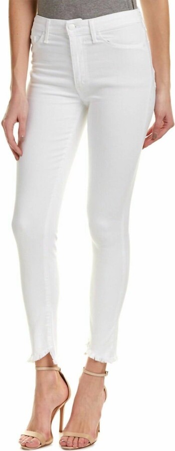 Joe's Jeans Flawless Ankle Slanted Raw Hem High Rise Skinny Jeans In White