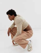Thumbnail for your product : ASOS DESIGN skinny cropped long sleeve t-shirt with turtle neck in fine mesh