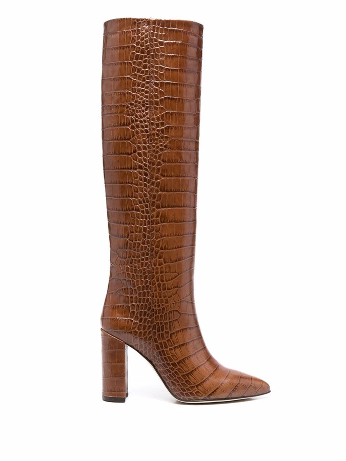 brown crocodile booties