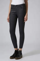 Thumbnail for your product : Topshop Moto black coated leigh jeans