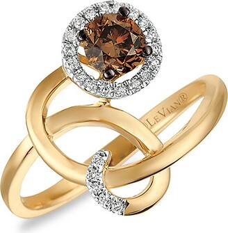 LeVian Chocolatier® 14K Honey Gold™, Chocolate Diamonds® & Vanilla Diamonds® Ring