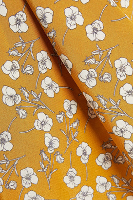 Vanessa Bruno Pussy-bow Cutout Floral-print Silk Crepe De Chine Blouse