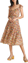 Thumbnail for your product : Veronica Beard Malgosia Floral-Print Tiered Midi Dress