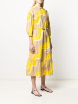 Thumbnail for your product : Chinti and Parker Wave-Print Drawstring-Waist Shirt Dress