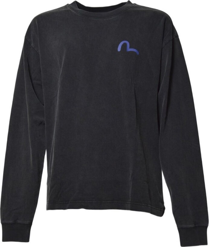 Evisu Seagull American Dance Print Wide-Sleeve Casual Long-Sleeve T-Shirt