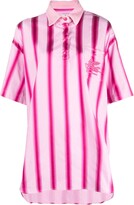 Embroidered-Logo Striped Shirt 