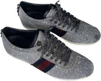 silver glitter gucci sneakers