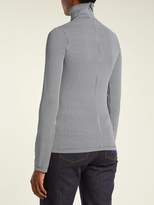 Thumbnail for your product : Chloé Houndstooth Jersey Roll Neck Top - Womens - Black White