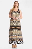 Thumbnail for your product : Karen Kane 'Egyptian Diamond' Print Maxi Dress (Plus Size)
