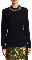Thumbnail for your product : Erdem Elise Embellished Wool Sweater