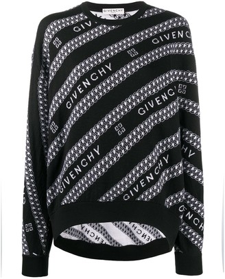 Givenchy Logo Diagonal Stripe Knitted Jumper
