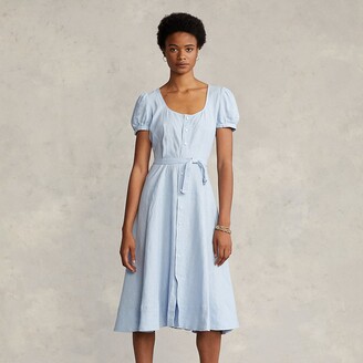 Ralph Lauren Belted Linen Dress - Size 4 - ShopStyle