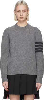 Thom Browne Grey Cashmere 4-Bar Sweater