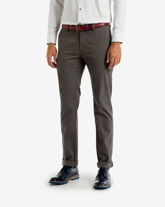 Ted Baker Slim Fit Cotton Chinos Charcoal