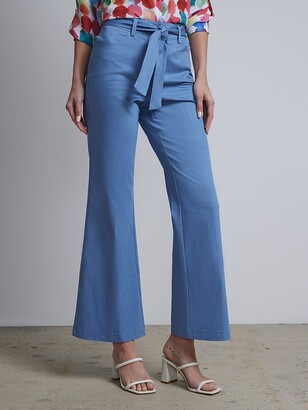 New York & Co. NY&Co Women's High-Waisted Tie-Waist Flare Pant Light Wash -  ShopStyle