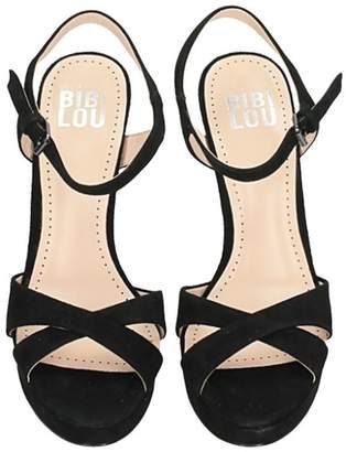 Bibi Lou Plateau Black Suede Sandals