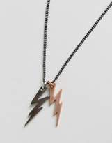 Thumbnail for your product : Simon Carter Double Lightning Bolt Necklace In Rose Gold & Gunmetal