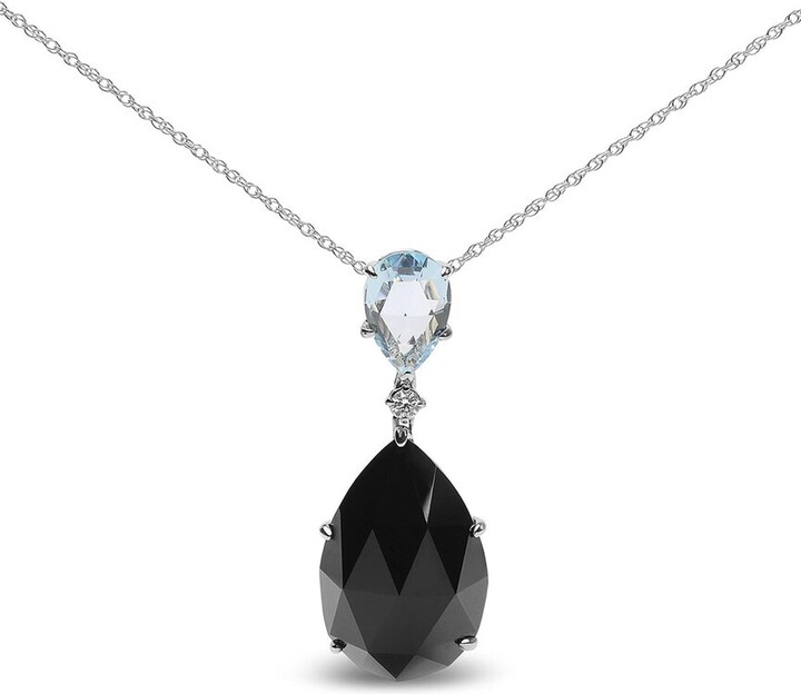 Haus of Brilliance Colorful Gemstones 18K 29.20 ct. tw. Diamond & Gemstone Pendant Necklace
