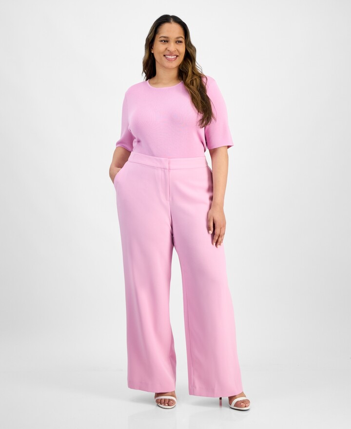 Tahari ASL Plus Size Wide-Leg Pants