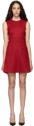 RED Valentino Red Scallop Ribbon Detail Dress
