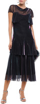 Thumbnail for your product : Maison Margiela Tiered Holographic Mesh Midi Dress