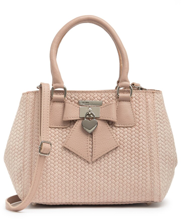 Luisa Vannini Basket Weave Embossed Leather Satchel - ShopStyle Tote Bags