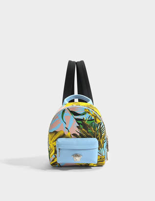 Versace Medusa Small Backpack in Multicolour Baby Blue Calf and Drill Cotton