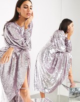 Thumbnail for your product : ASOS EDITION blouson sleeve midi dress in sequin