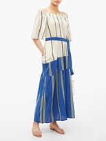 Thumbnail for your product : Ace&Jig Casa Contrast-panel Striped Cotton Dress - Blue