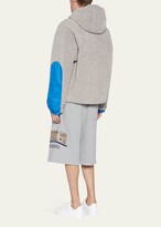 Thumbnail for your product : Moncler Men's Fleece Elbow-Patch Hooded Jacket