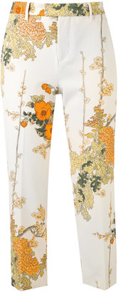 Pt01 floral-print cropped trousers - women - Polyester/Spandex/Elastane - 38