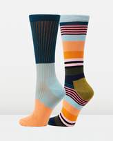 Thumbnail for your product : Happy Socks 2-Pack Stripe & Block Socks