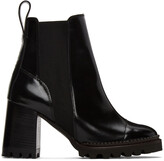 Thumbnail for your product : See by Chloe Black Leather Mallory Heeled Boots