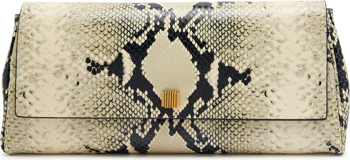 KHAITE Audrey Python-effect Leather Clutch